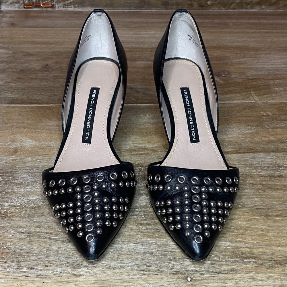 French Connection Black Studded Flats